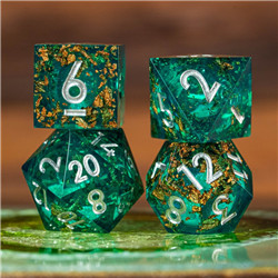 CŒUR DE BROCÉLIANDE | SET DE DÉS JDR À CŒUR LIQUIDE